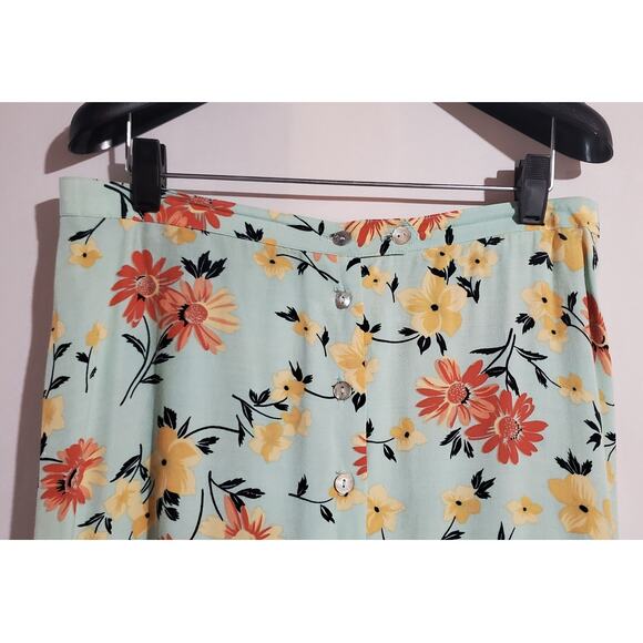 Mixit Vtg 90s Y2K Shell Button Front Floral Maxi Skirt Size 14 Cottage Fairy - Picture 3 of 9